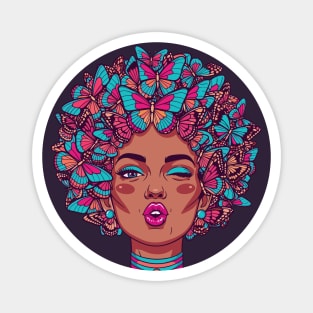 Butterfly Afro Diva Magnet